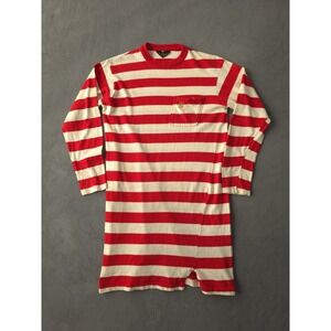 Vintage 1970s Sears The Men's Store Red Striped Long Cotton Pocket T-shirt LS M